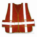 Standard High Visibility Sleeveless Safety Vest with Hook and Loop Front Closure